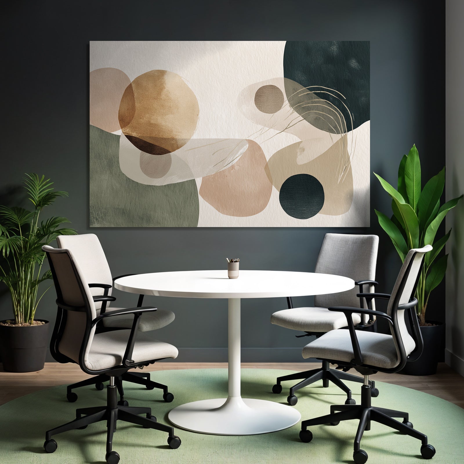 Abstract Artistic Composition Soft Earth Tones Shapes Colors