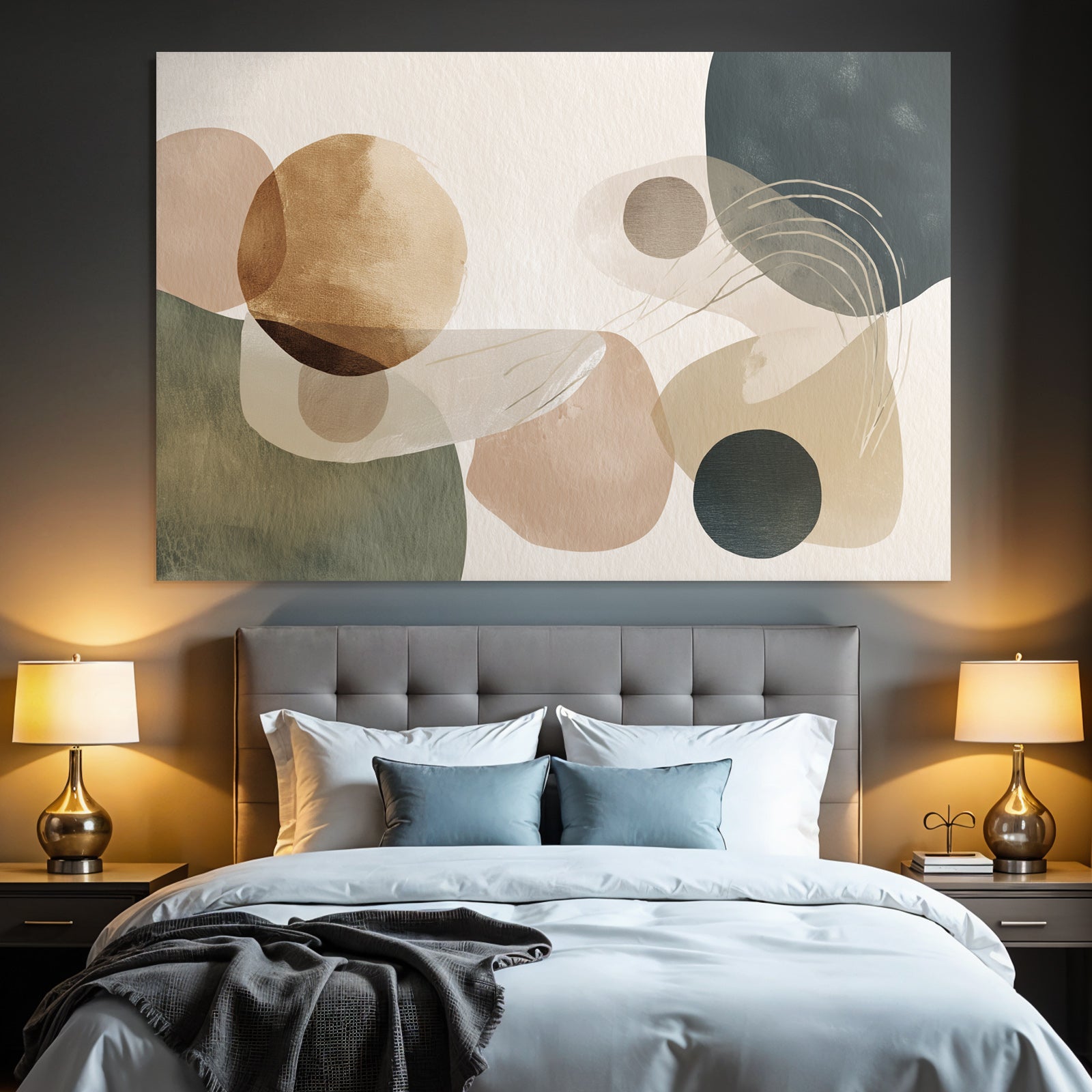 Abstract Artistic Composition Soft Earth Tones Shapes Colors