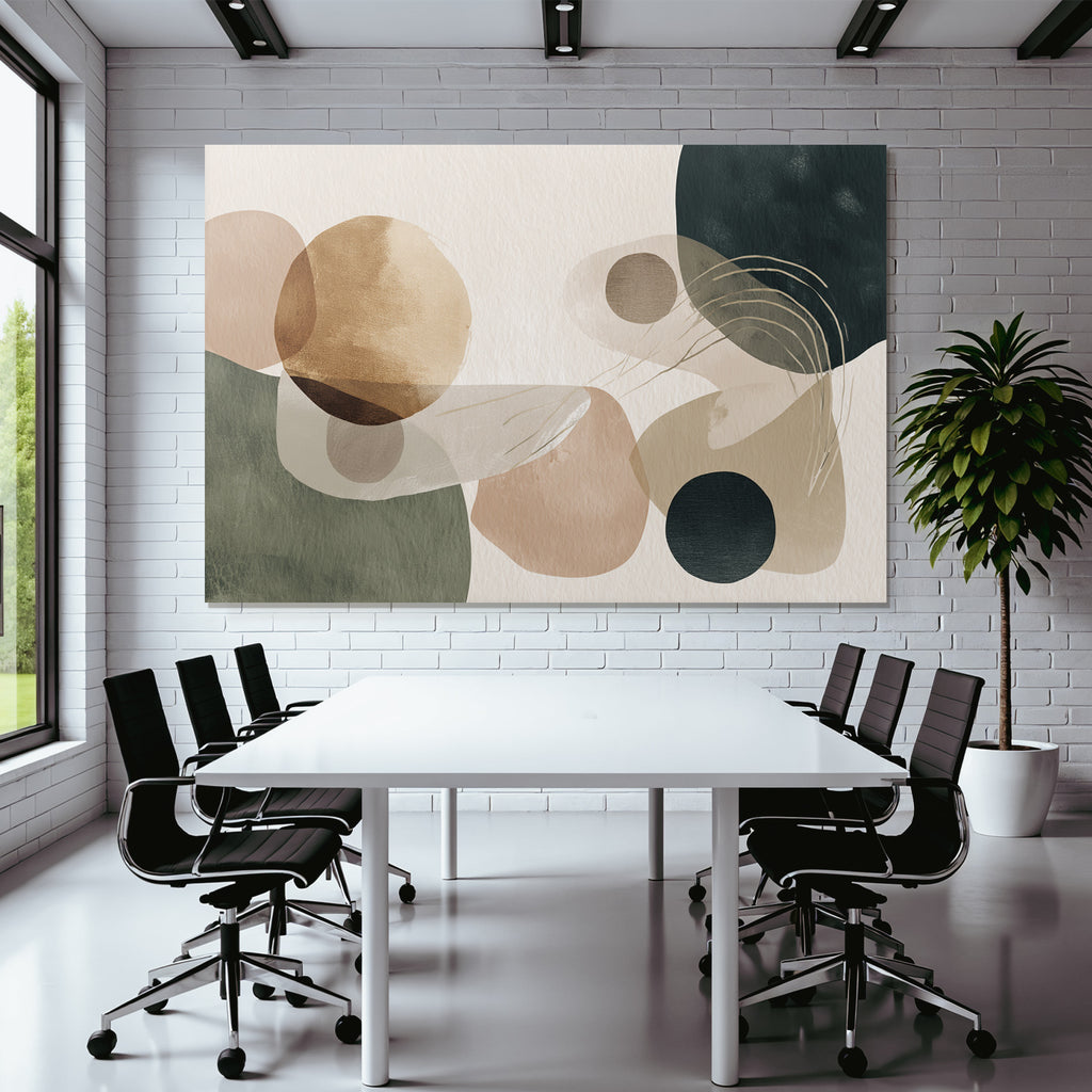 Abstract Artistic Composition Soft Earth Tones Shapes Colors