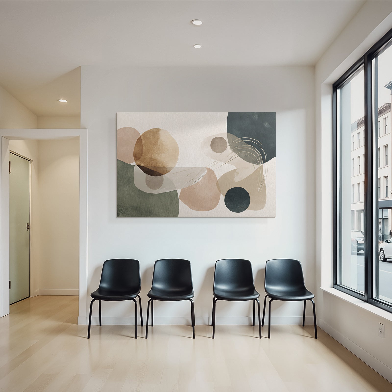 Abstract Artistic Composition Soft Earth Tones Shapes Colors