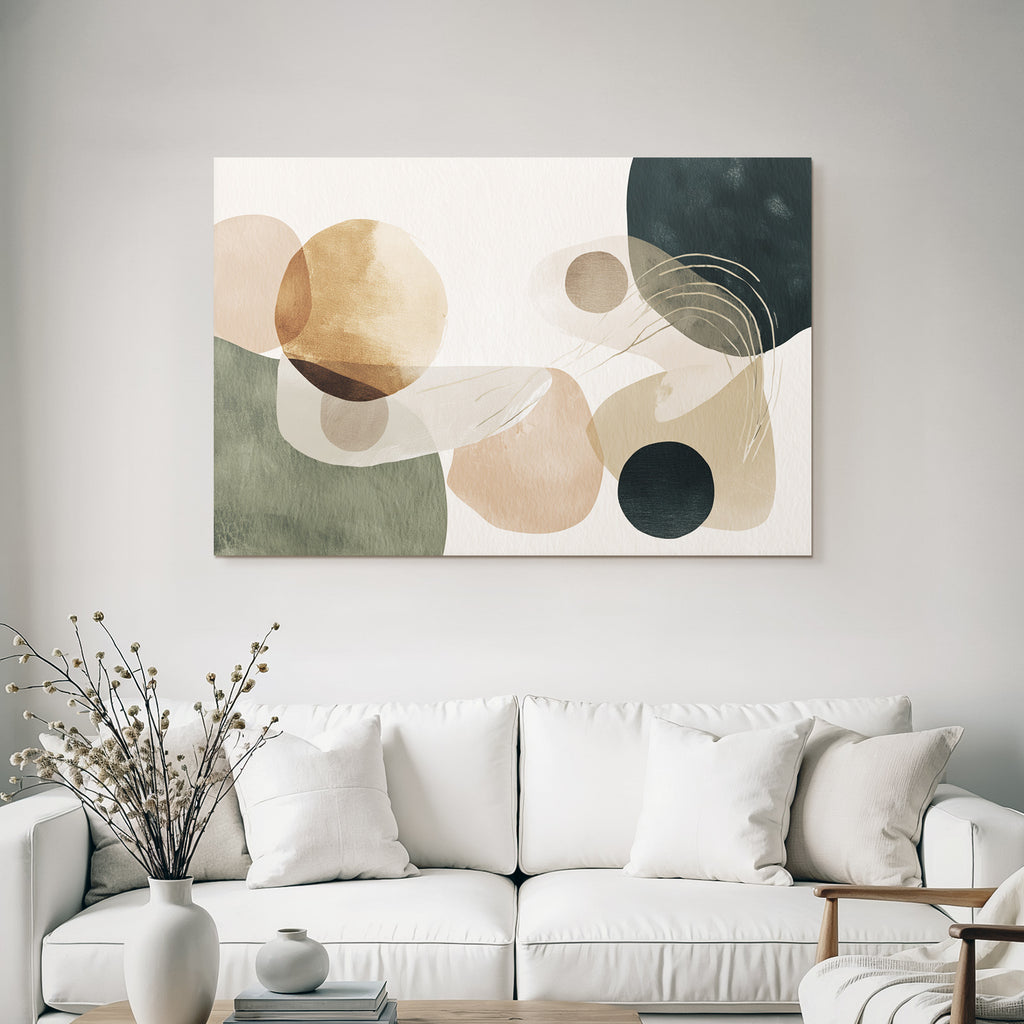 Abstract Artistic Composition Soft Earth Tones Shapes Colors