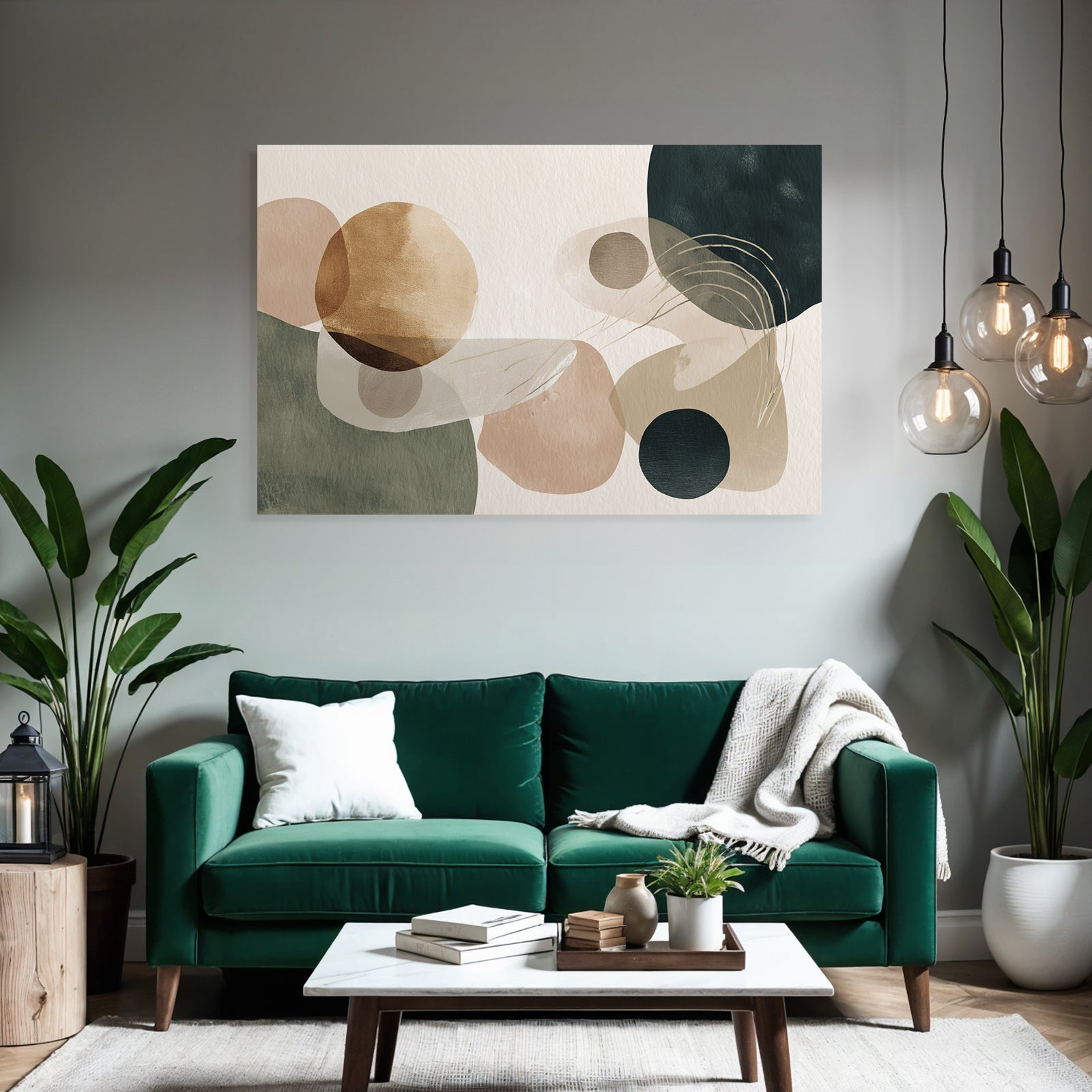 Abstract Artistic Composition Soft Earth Tones Shapes Colors