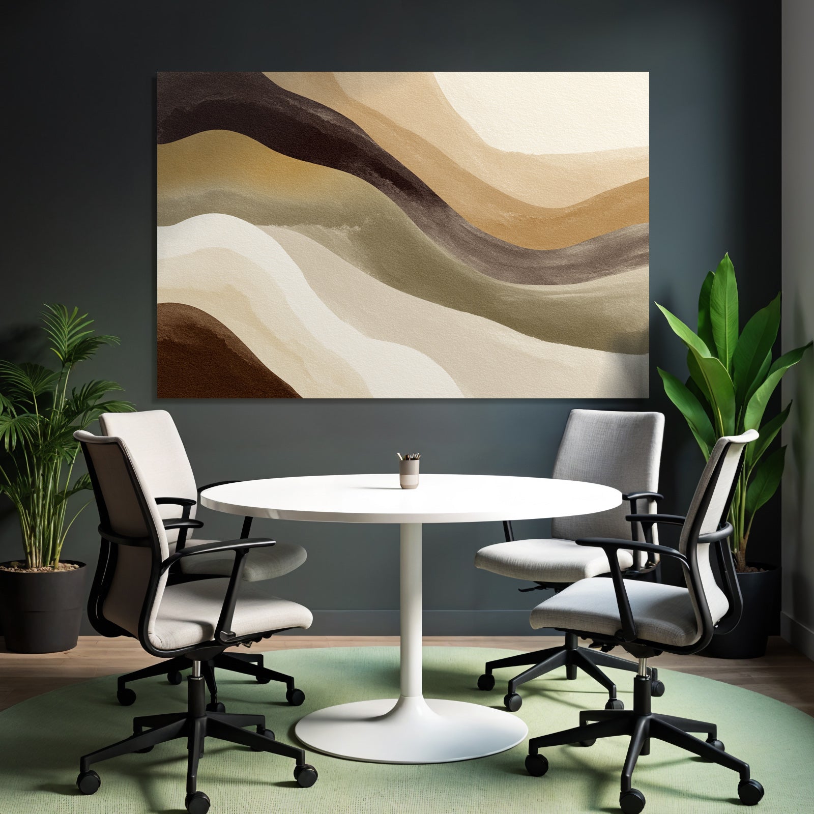 Abstract Artwork Earthy Colors Fluid Lines