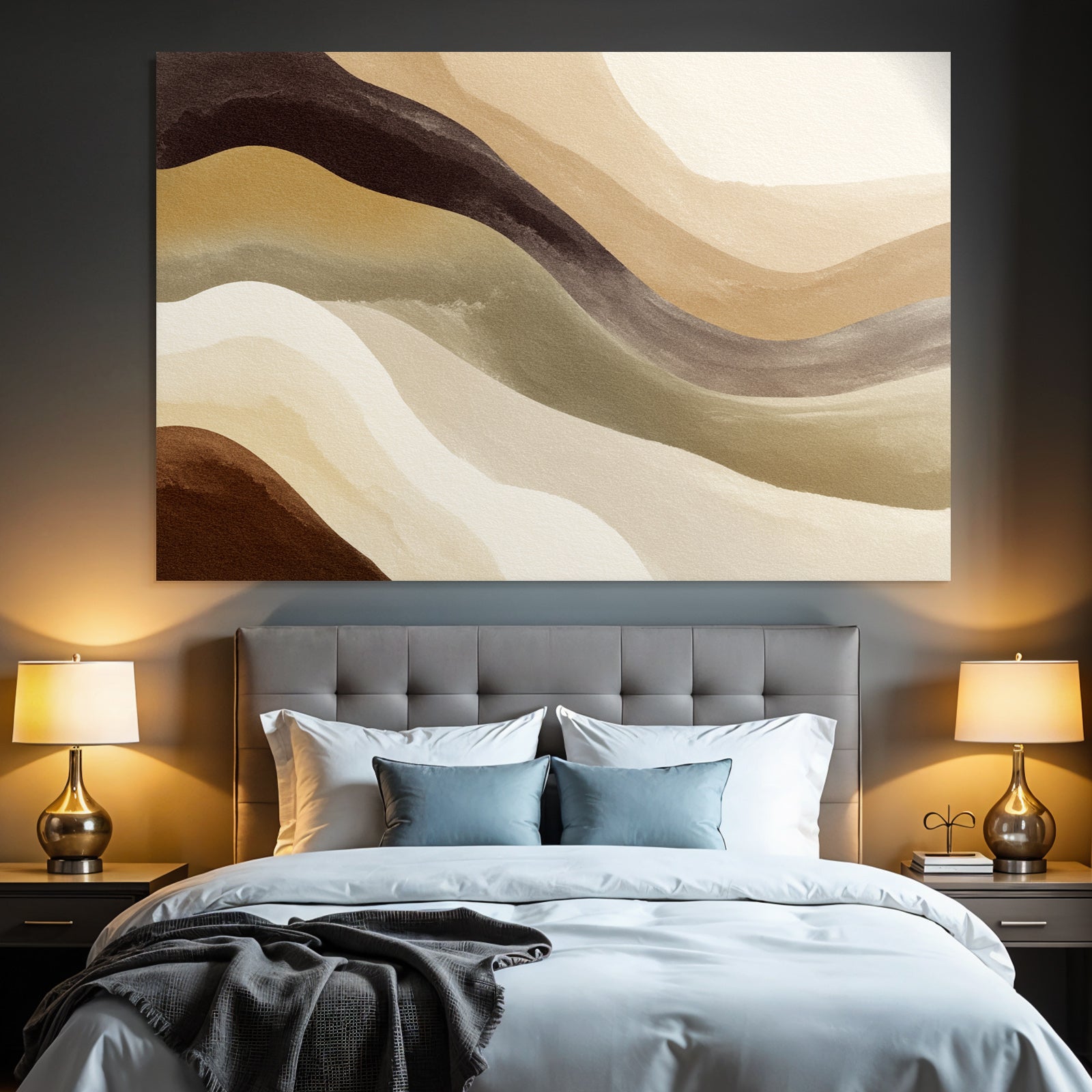 Abstract Artwork Earthy Colors Fluid Lines