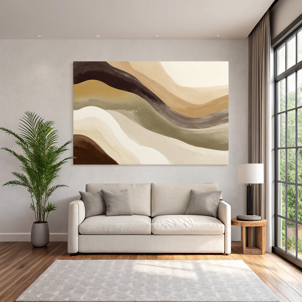 Abstract Artwork Earthy Colors Fluid Lines