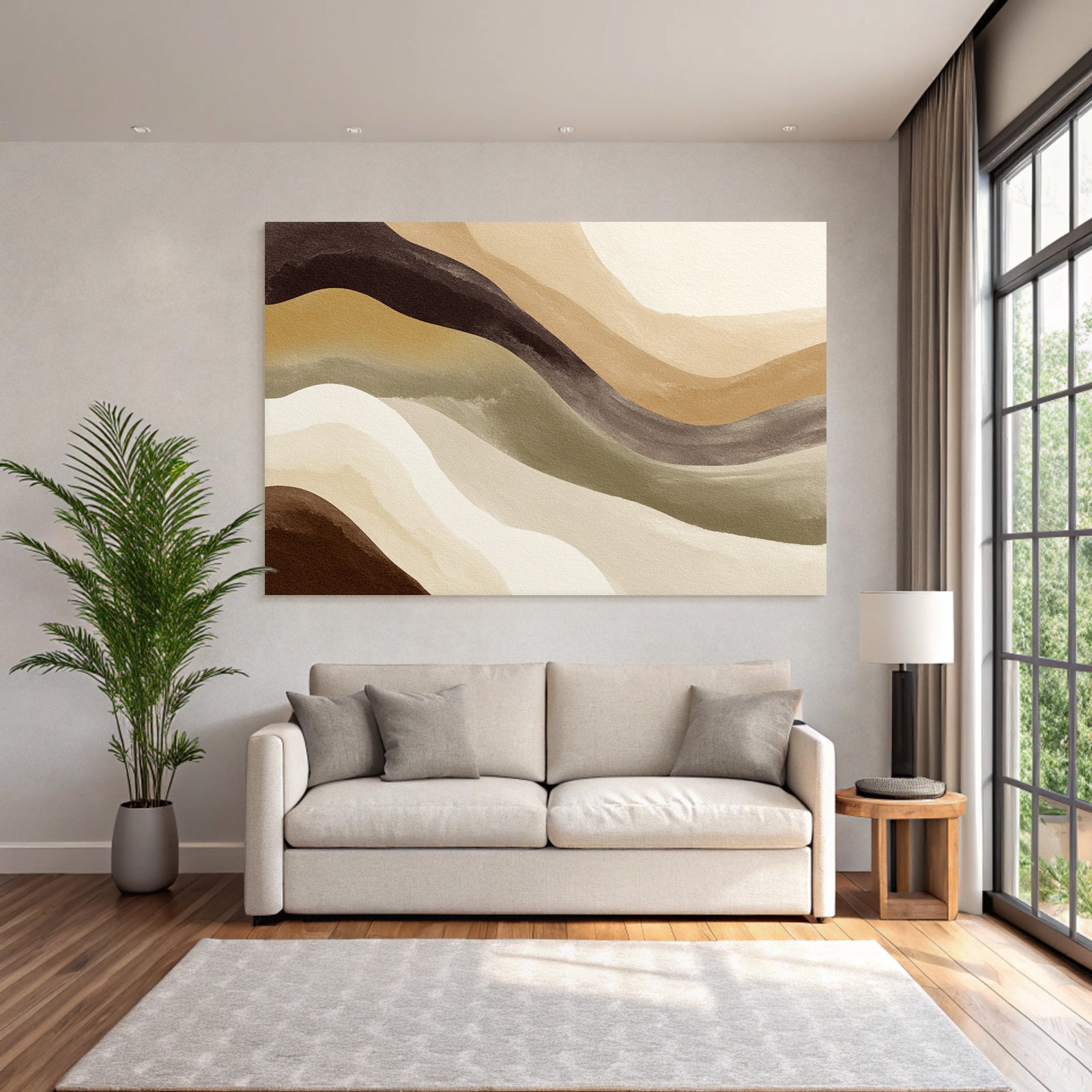 Abstract Artwork Earthy Colors Fluid Lines