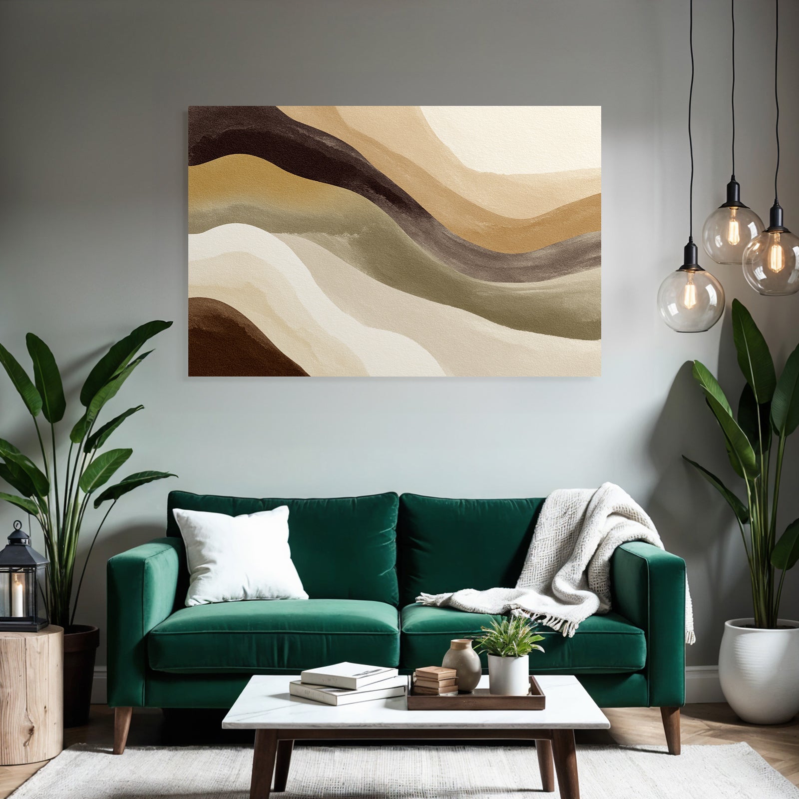 Abstract Artwork Earthy Colors Fluid Lines