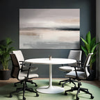 Abstract Artwork Soft Brush Strokes Muted Color Palette Gray Beige Pink Blending