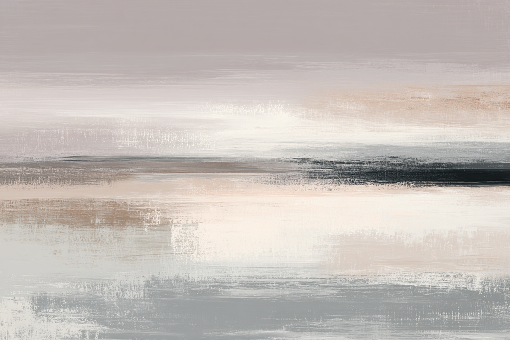 Abstract Artwork Soft Brush Strokes Muted Color Palette Gray Beige Pink Blending | Japandi | Einrichtungsstile