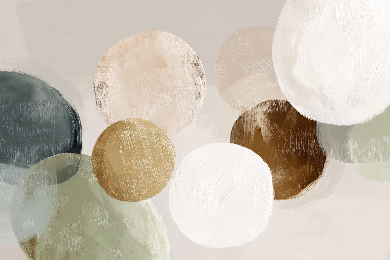 Abstract Circular Shapes Soft Colors | Japandi | Einrichtungsstile