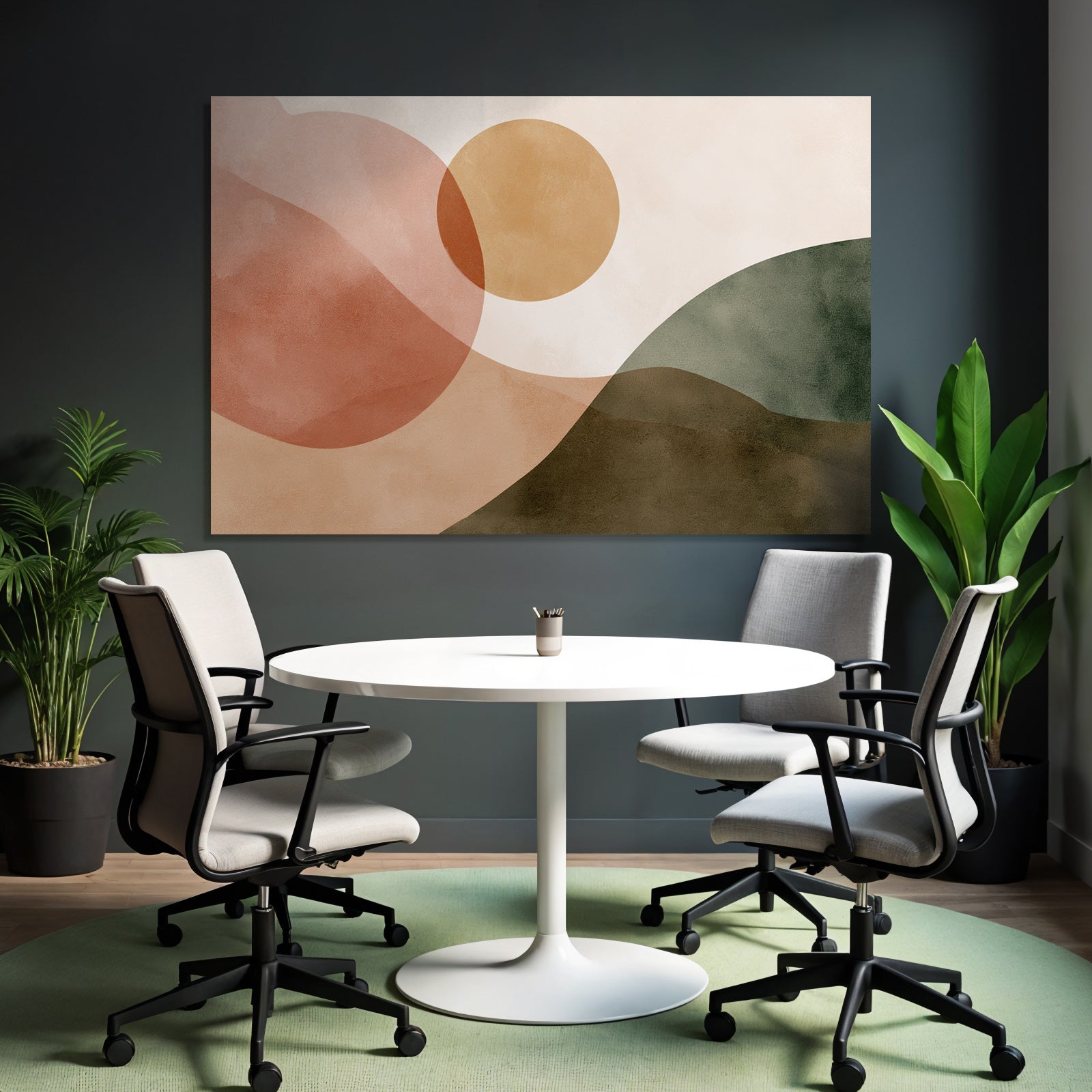 Abstract Composition Soft Shapes Earthy Colors Landscape Natural Forms