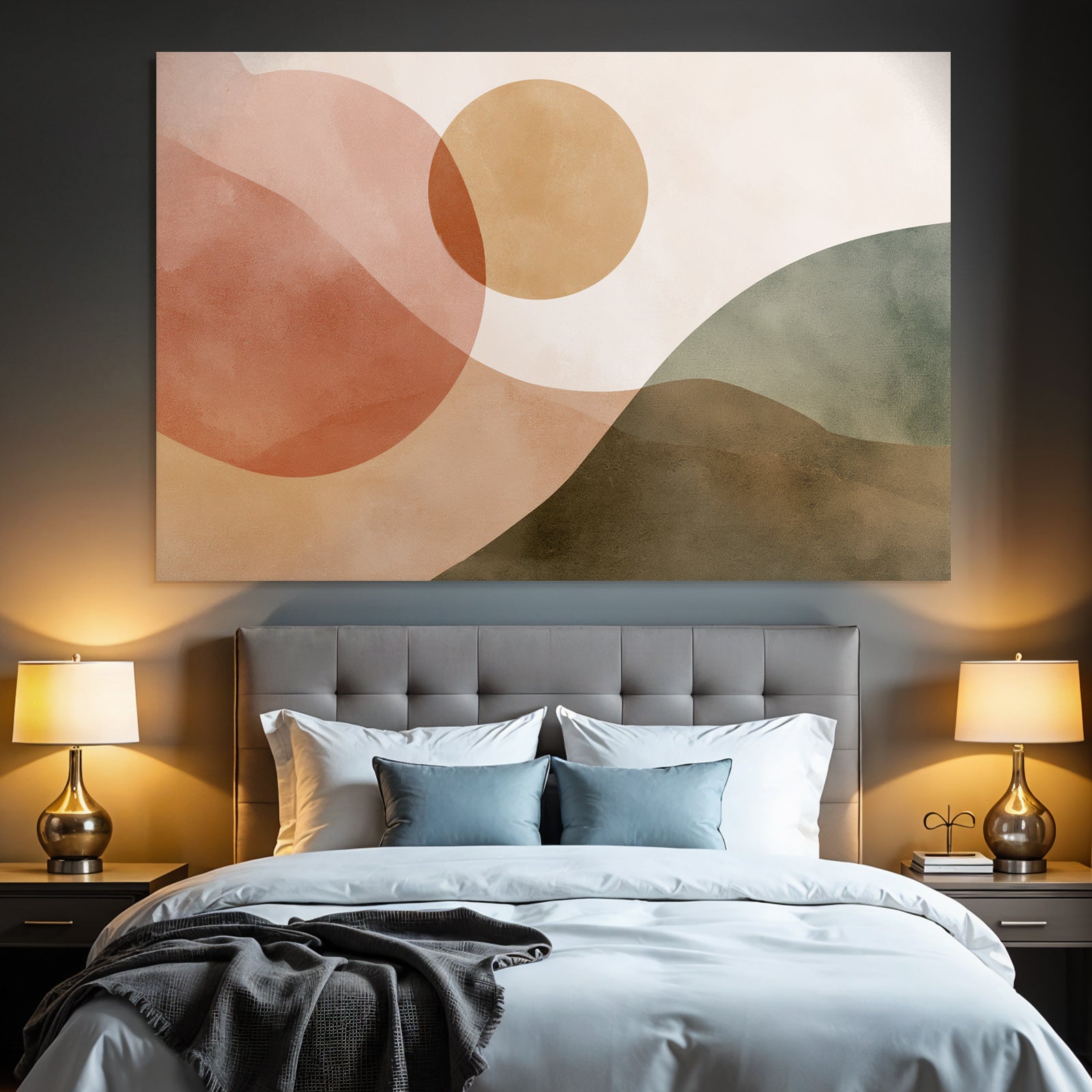 Abstract Composition Soft Shapes Earthy Colors Landscape Natural Forms
