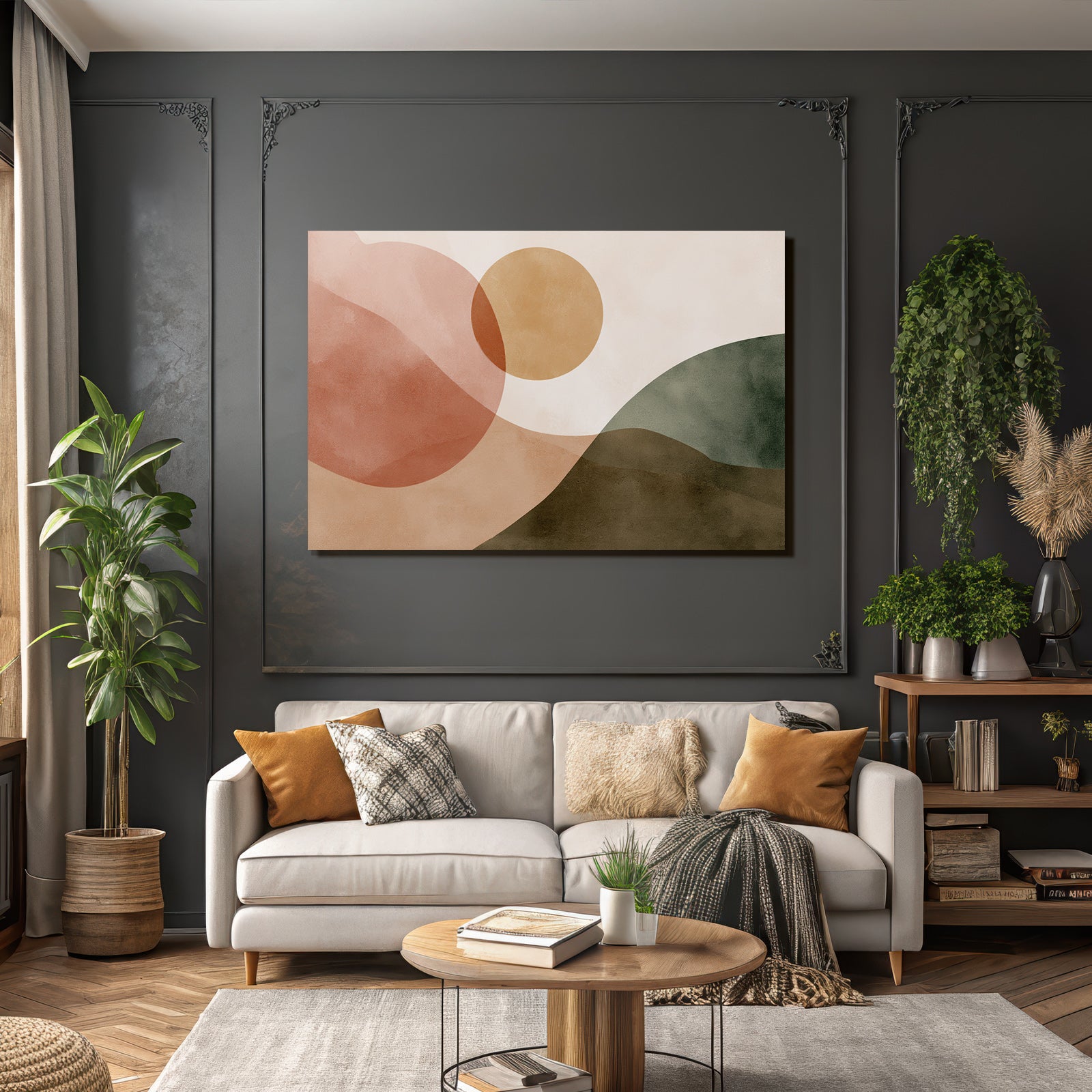 Abstract Composition Soft Shapes Earthy Colors Landscape Natural Forms