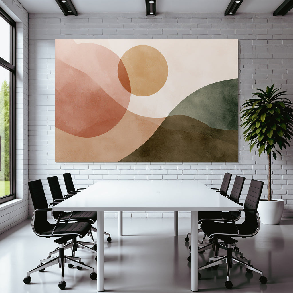 Abstract Composition Soft Shapes Earthy Colors Landscape Natural Forms
