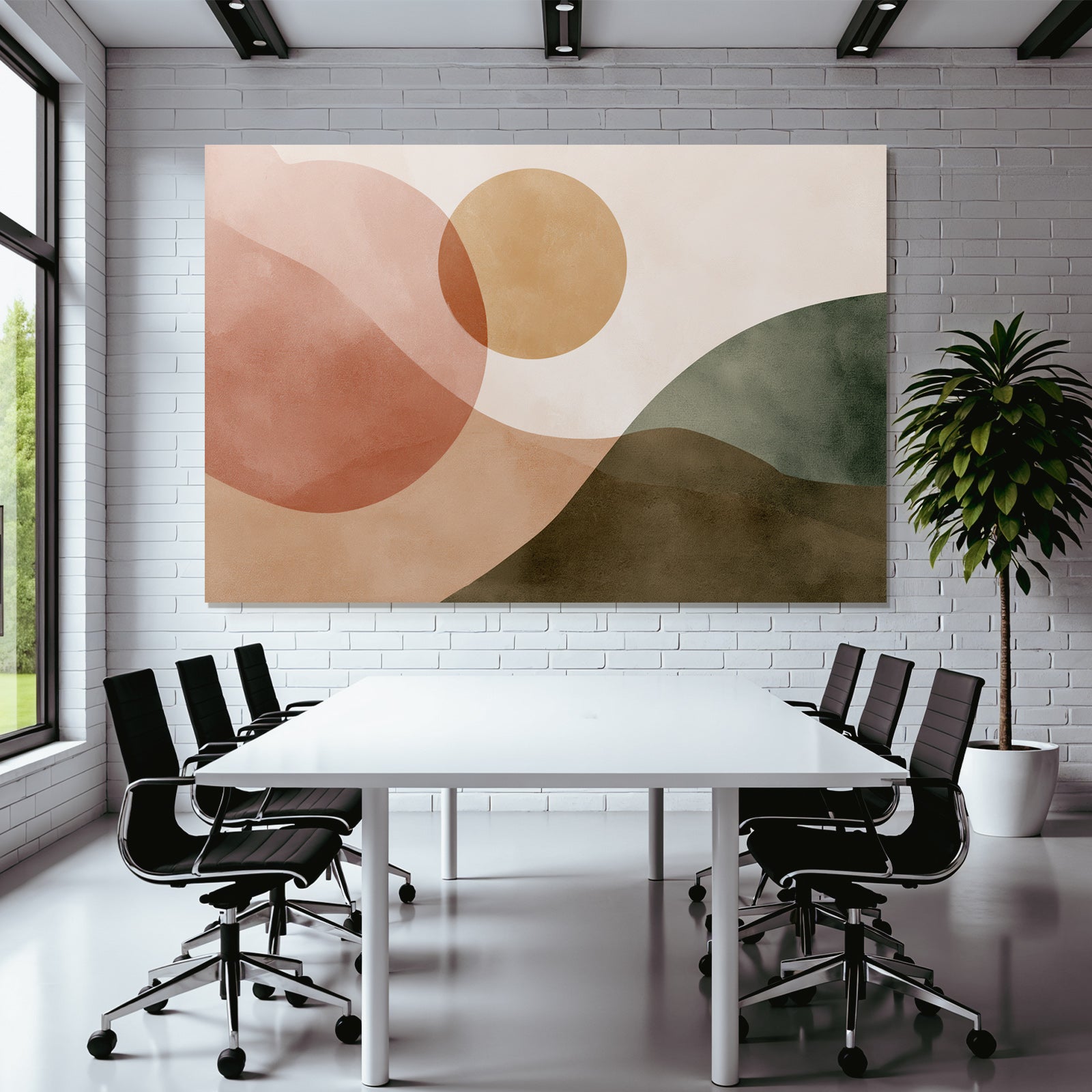 Abstract Composition Soft Shapes Earthy Colors Landscape Natural Forms