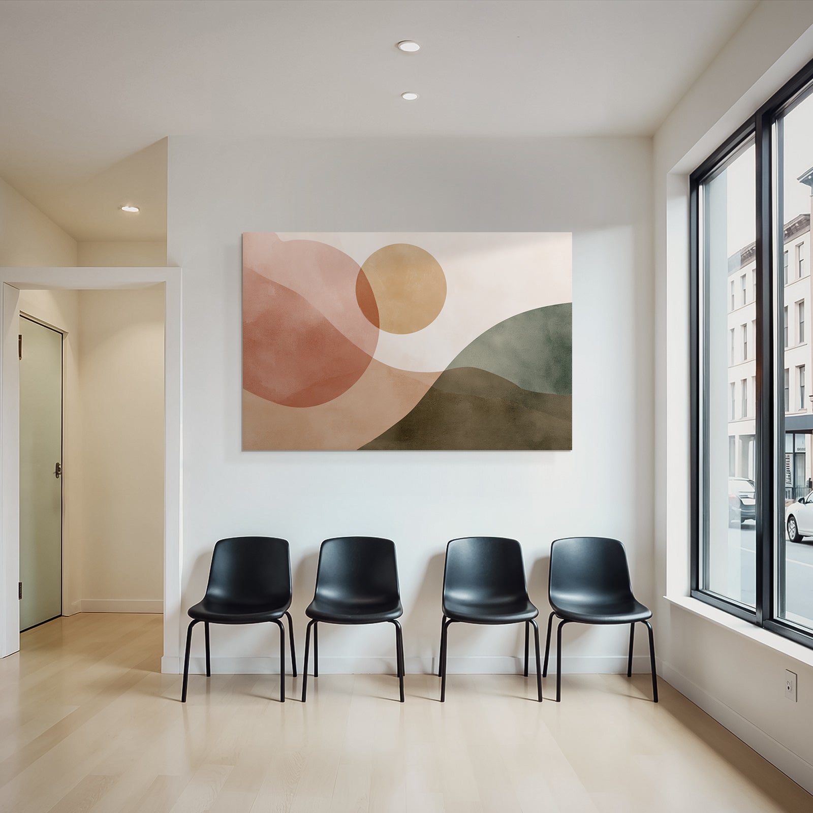 Abstract Composition Soft Shapes Earthy Colors Landscape Natural Forms