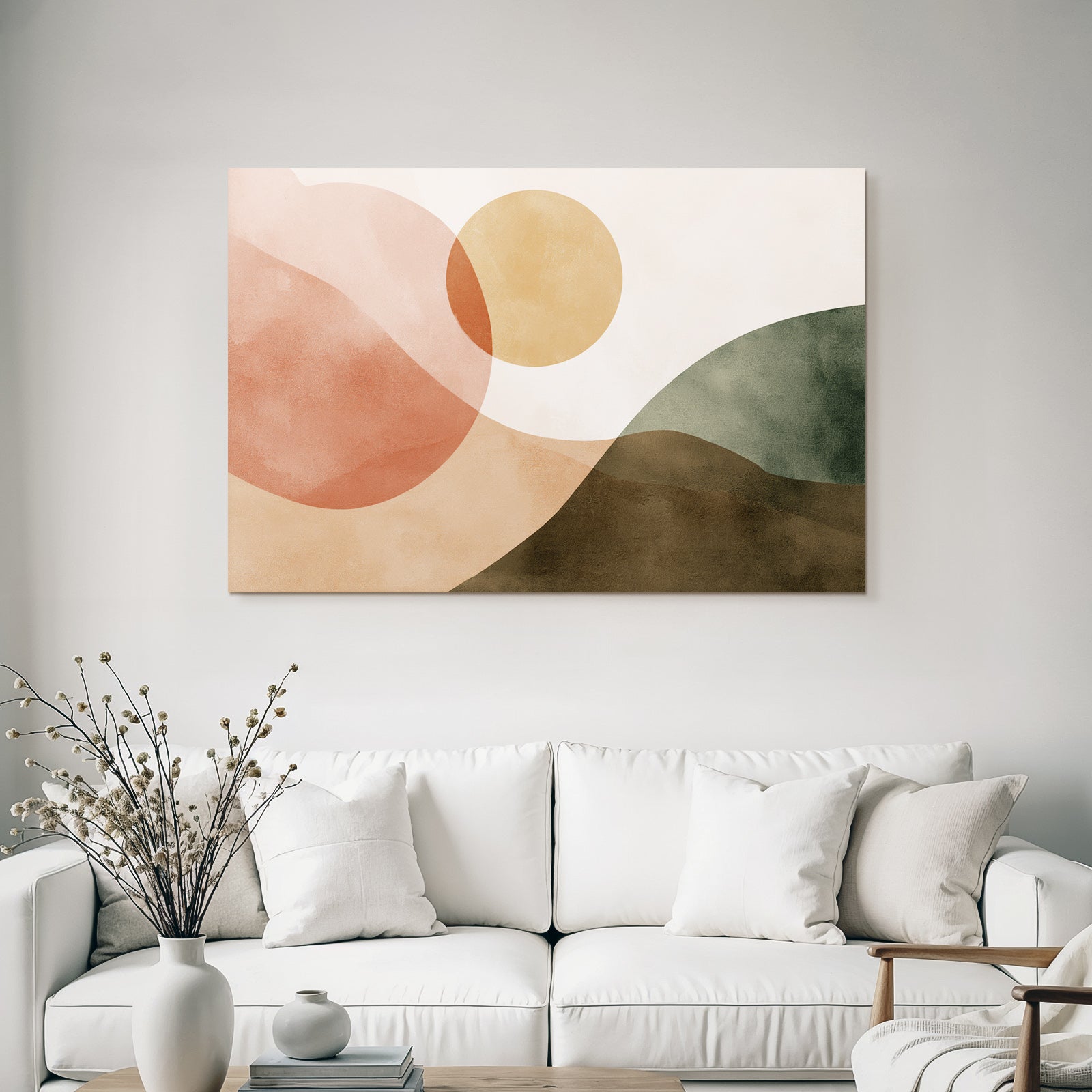 Abstract Composition Soft Shapes Earthy Colors Landscape Natural Forms