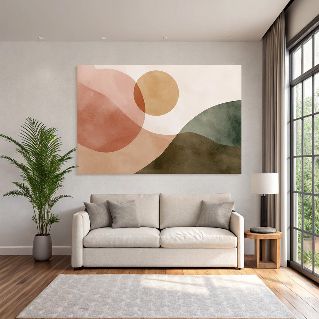Abstract Composition Soft Shapes Earthy Colors Landscape Natural Forms