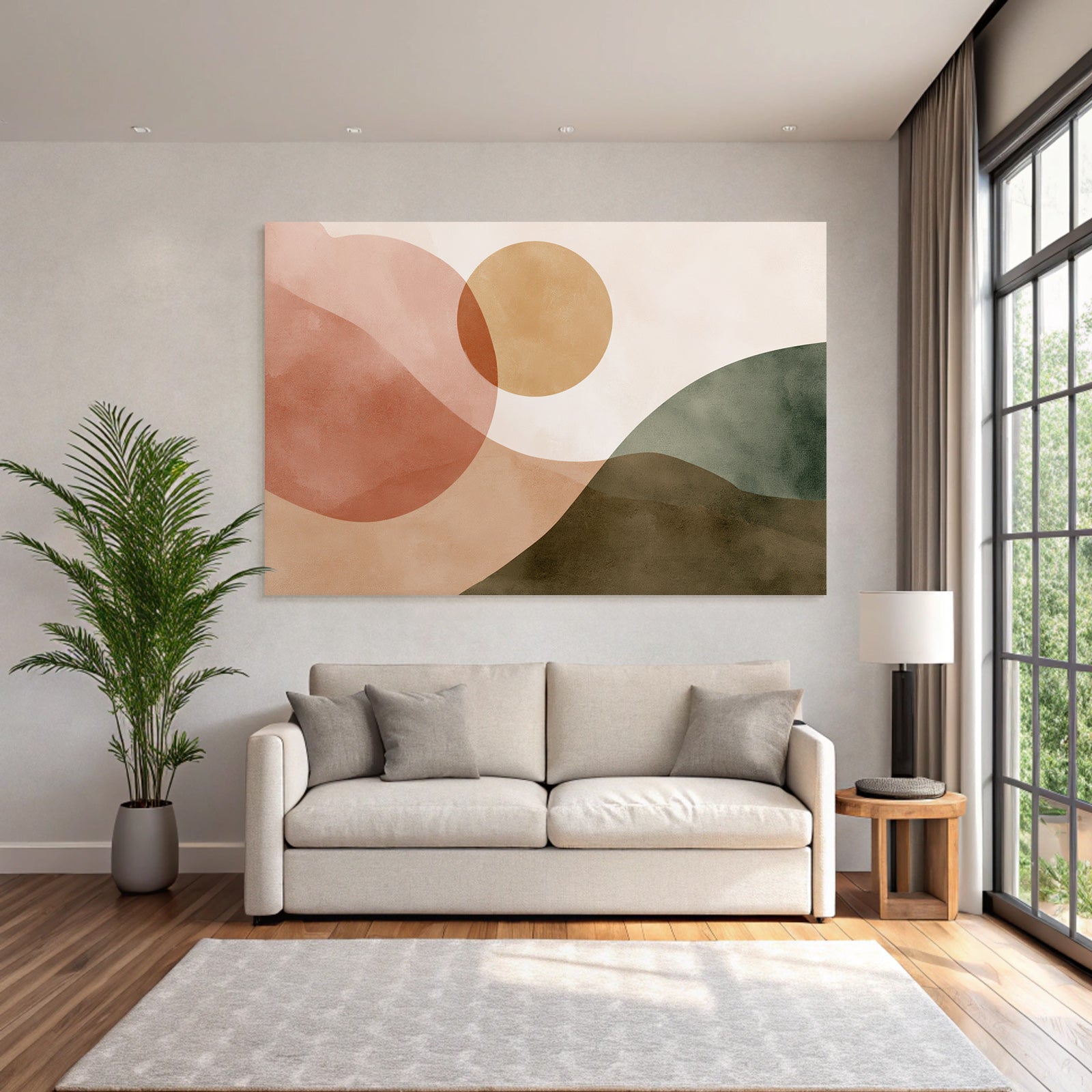 Abstract Composition Soft Shapes Earthy Colors Landscape Natural Forms
