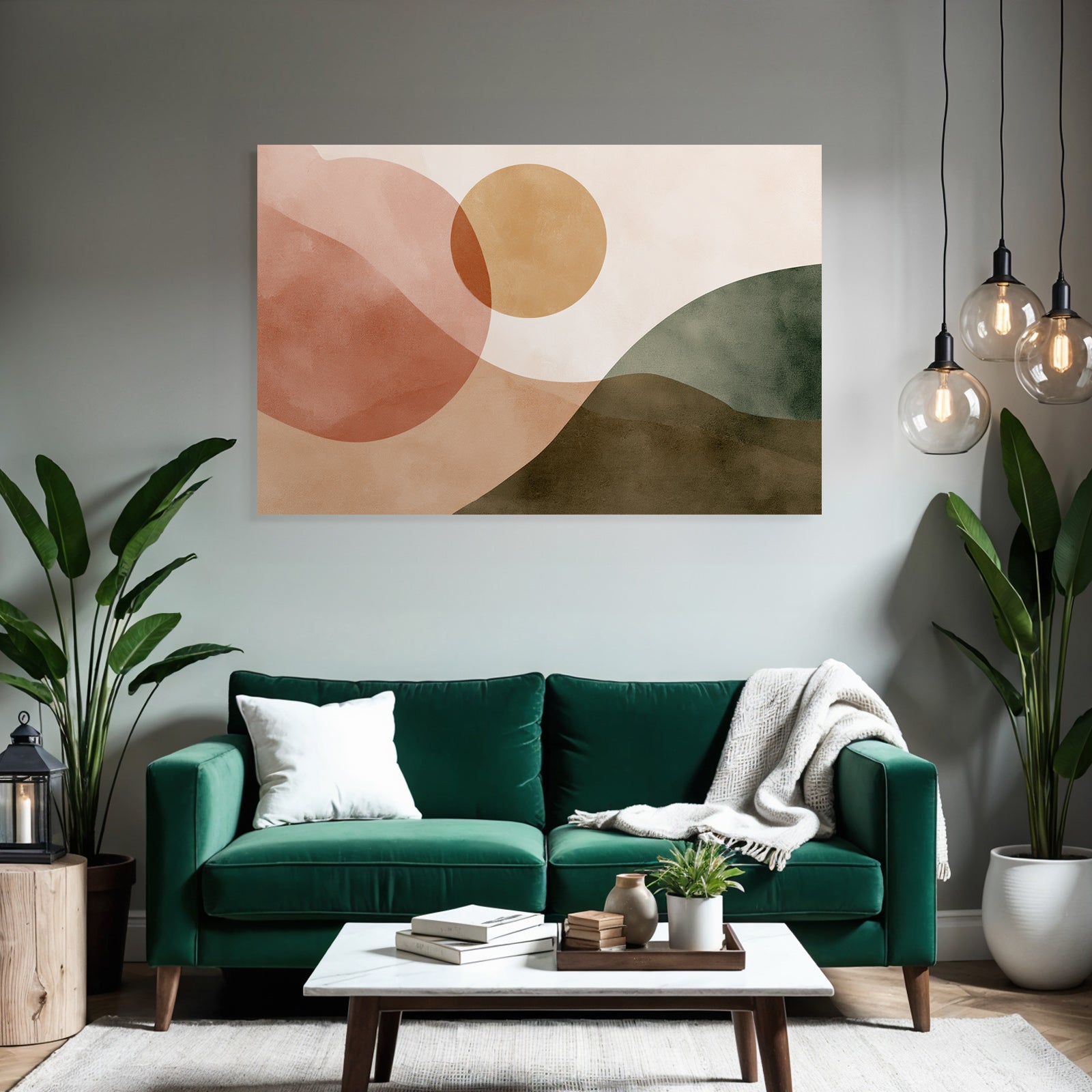 Abstract Composition Soft Shapes Earthy Colors Landscape Natural Forms