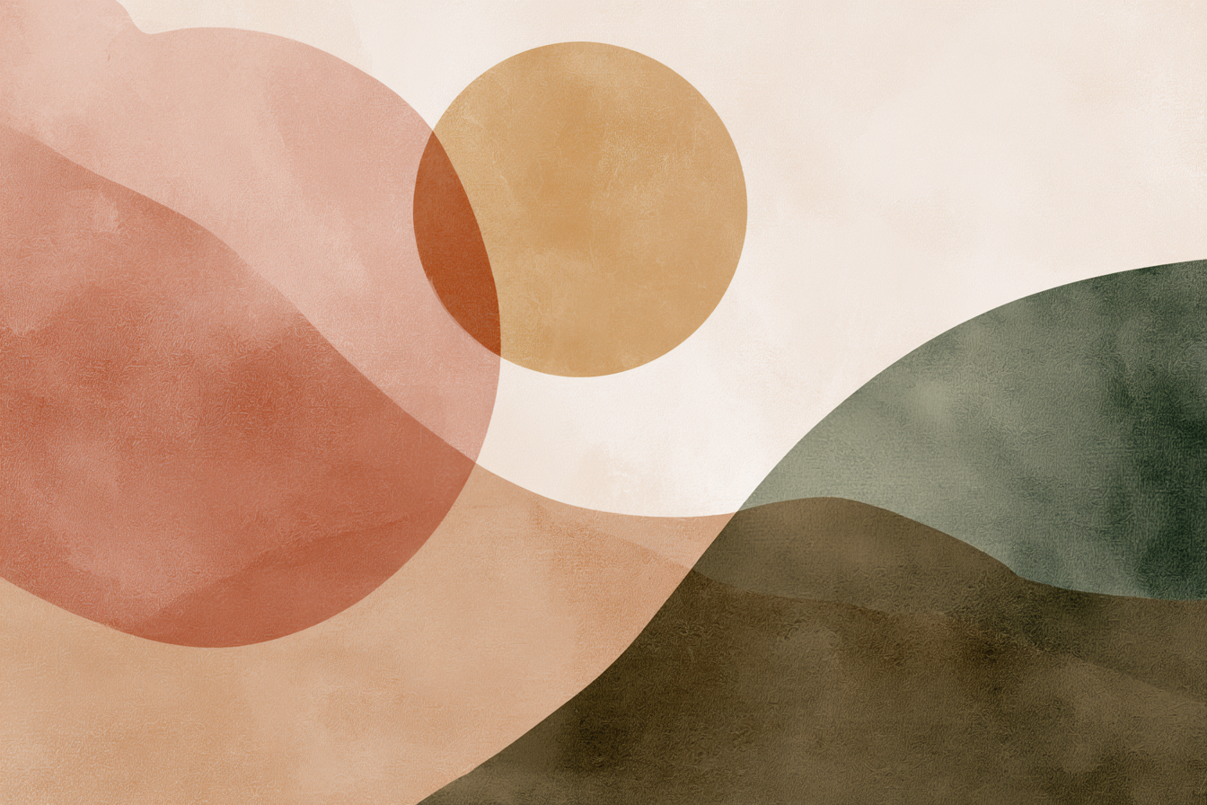 Abstract Composition Soft Shapes Earthy Colors Landscape Natural Forms | Japandi | Einrichtungsstile
