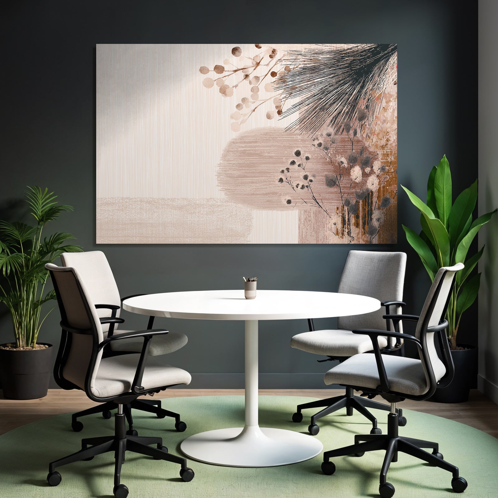 Abstract Design Soft Colors Botanical Elements Aspect Ratio