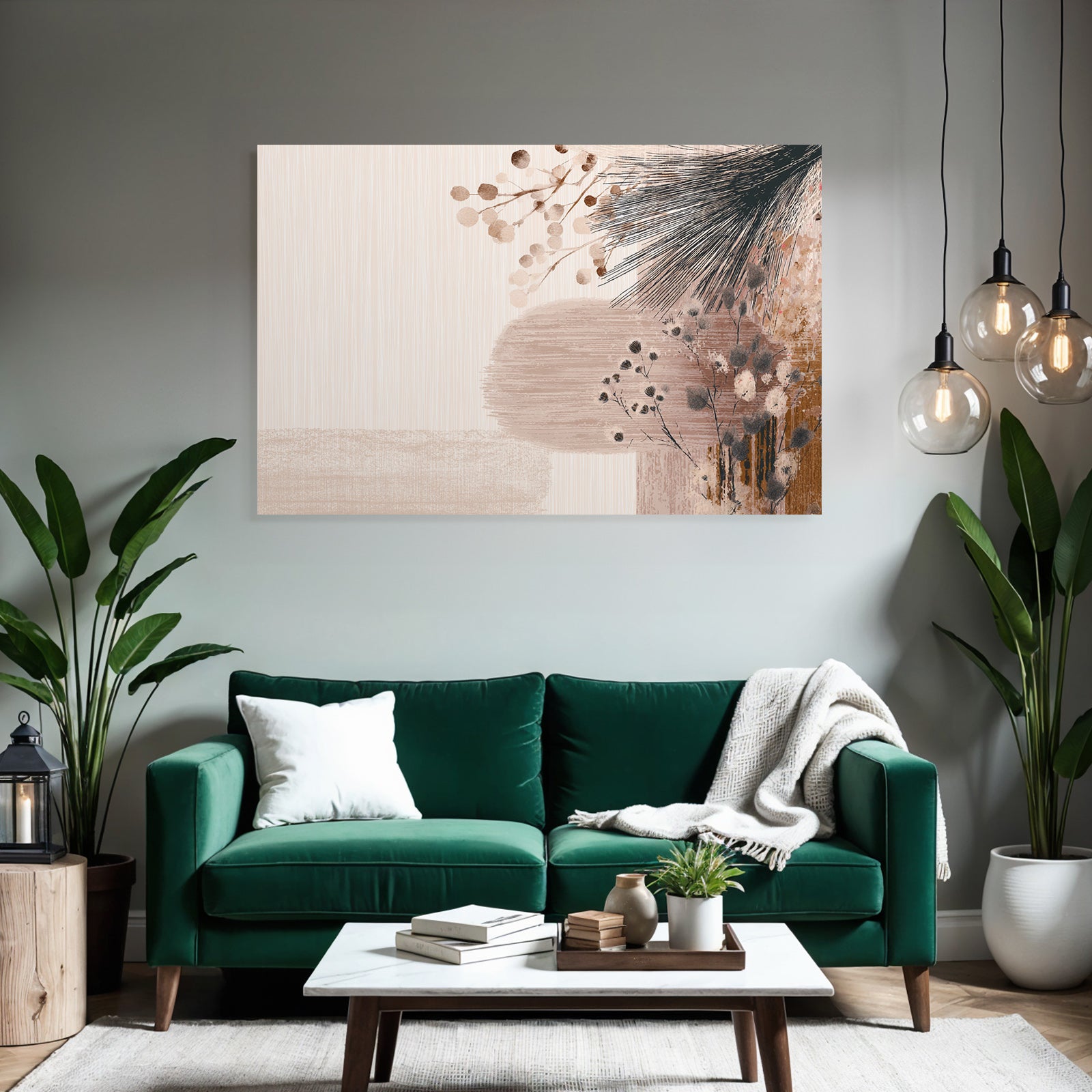 Abstract Design Soft Colors Botanical Elements Aspect Ratio