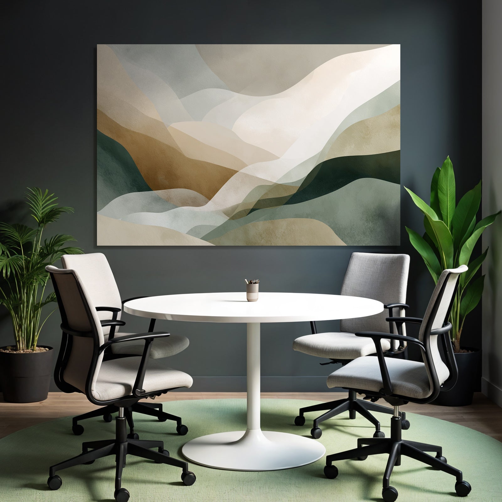 Abstract Digital Artwork Earthy Tones Flowing Shapes