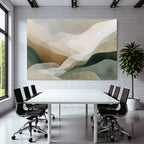 Abstract Digital Artwork Earthy Tones Flowing Shapes