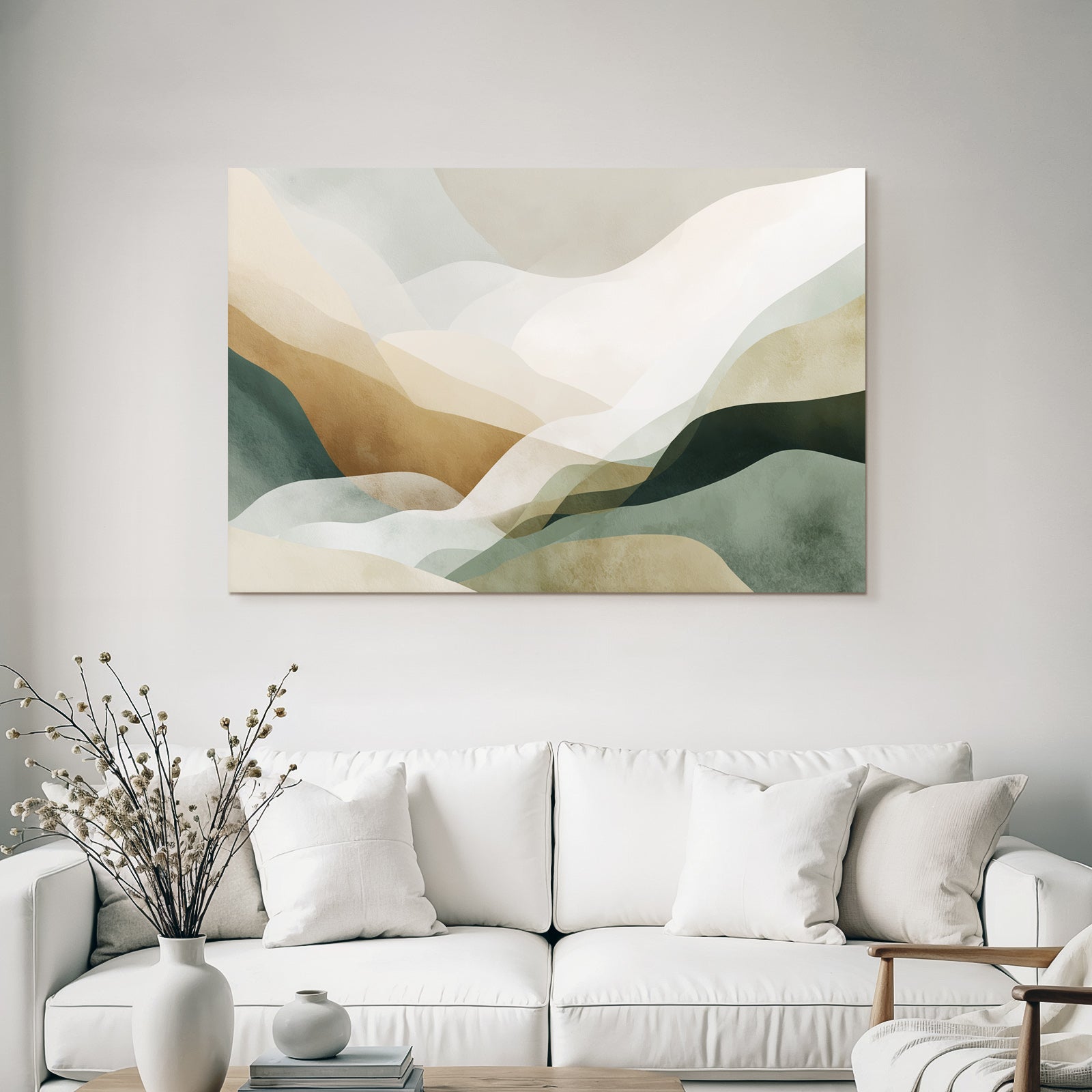 Abstract Digital Artwork Earthy Tones Flowing Shapes