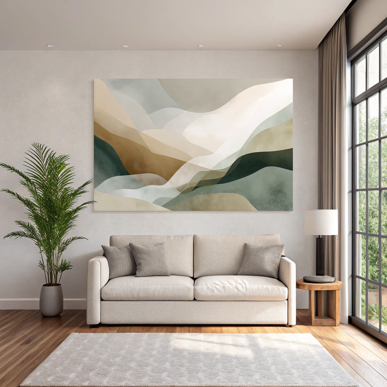 Abstract Digital Artwork Earthy Tones Flowing Shapes