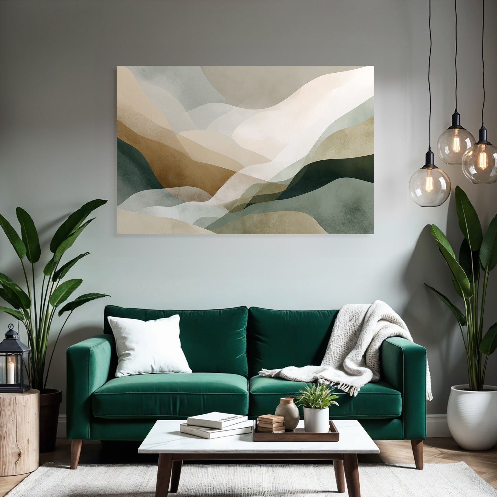 Abstract Digital Artwork Earthy Tones Flowing Shapes