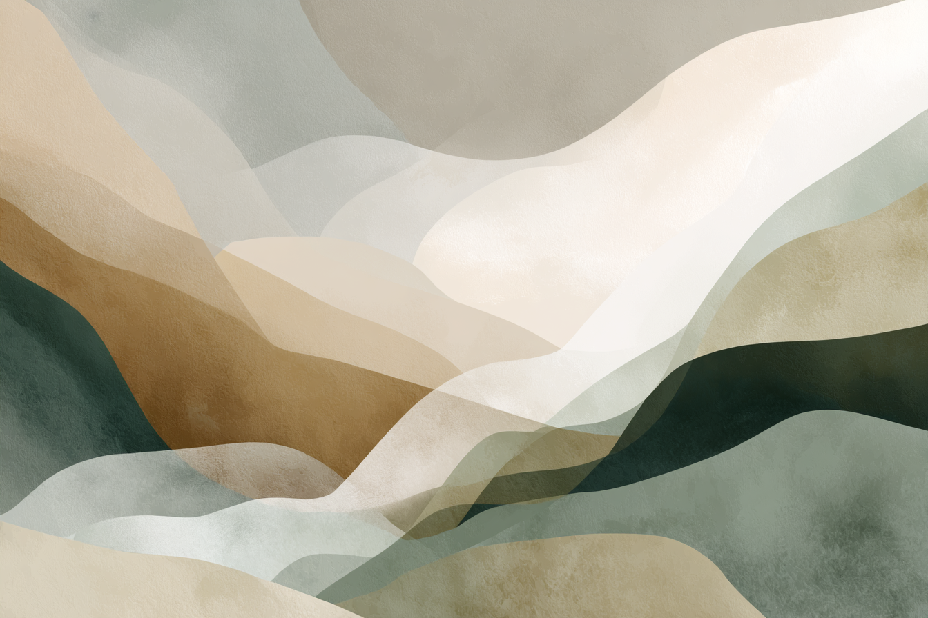 Abstract Digital Artwork Earthy Tones Flowing Shapes | Japandi | Einrichtungsstile