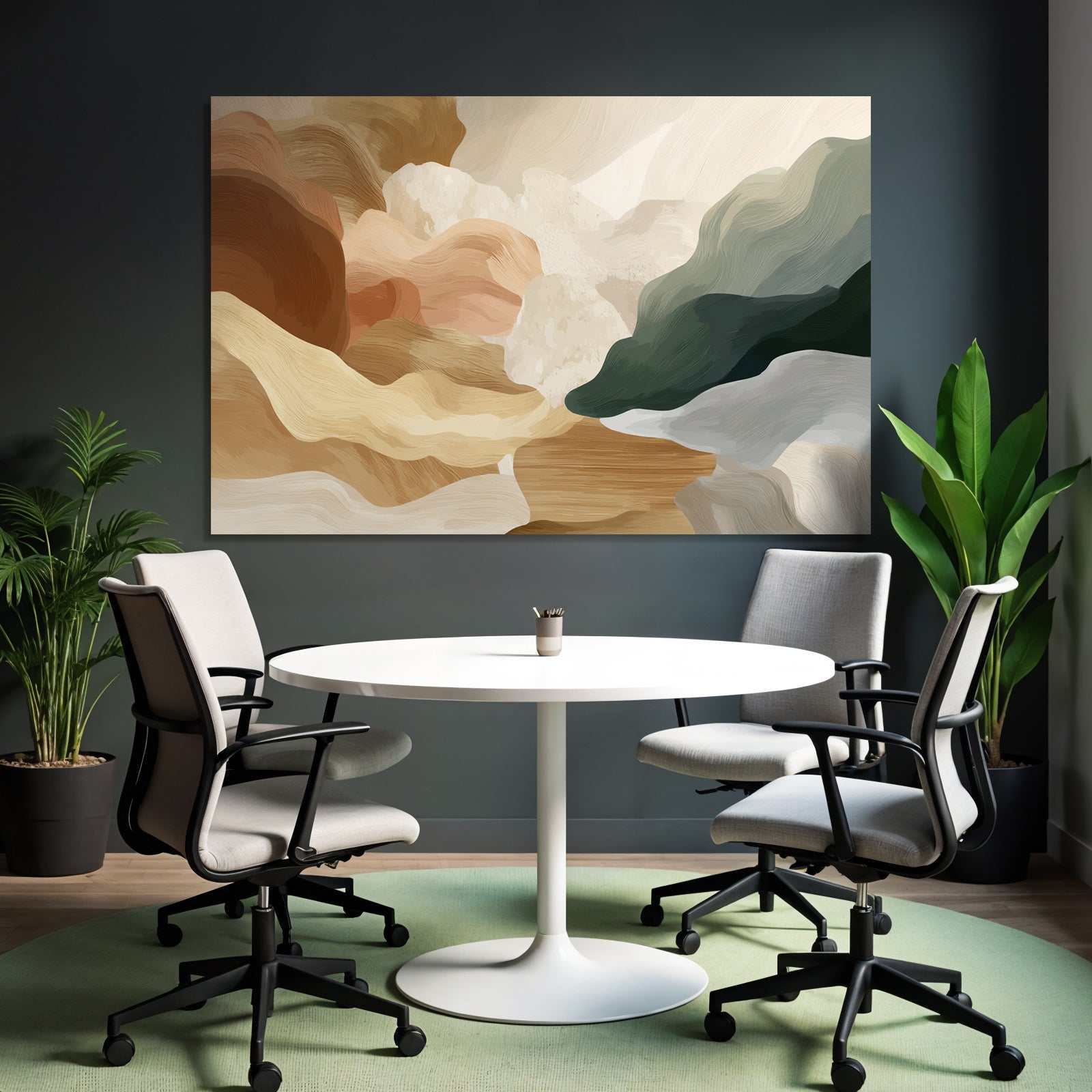 Abstract Digital Artwork Soft Shapes Earthy Tones