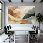 Abstract Digital Artwork Soft Shapes Earthy Tones