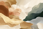 Abstract Digital Artwork Soft Shapes Earthy Tones | Japandi | Einrichtungsstile
