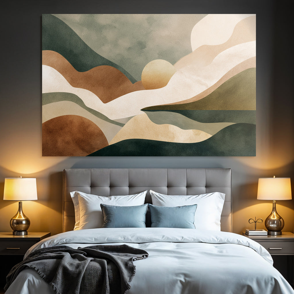 Abstract Illustration Wavy Forms Earthy Colors Landscapes Natural Elements