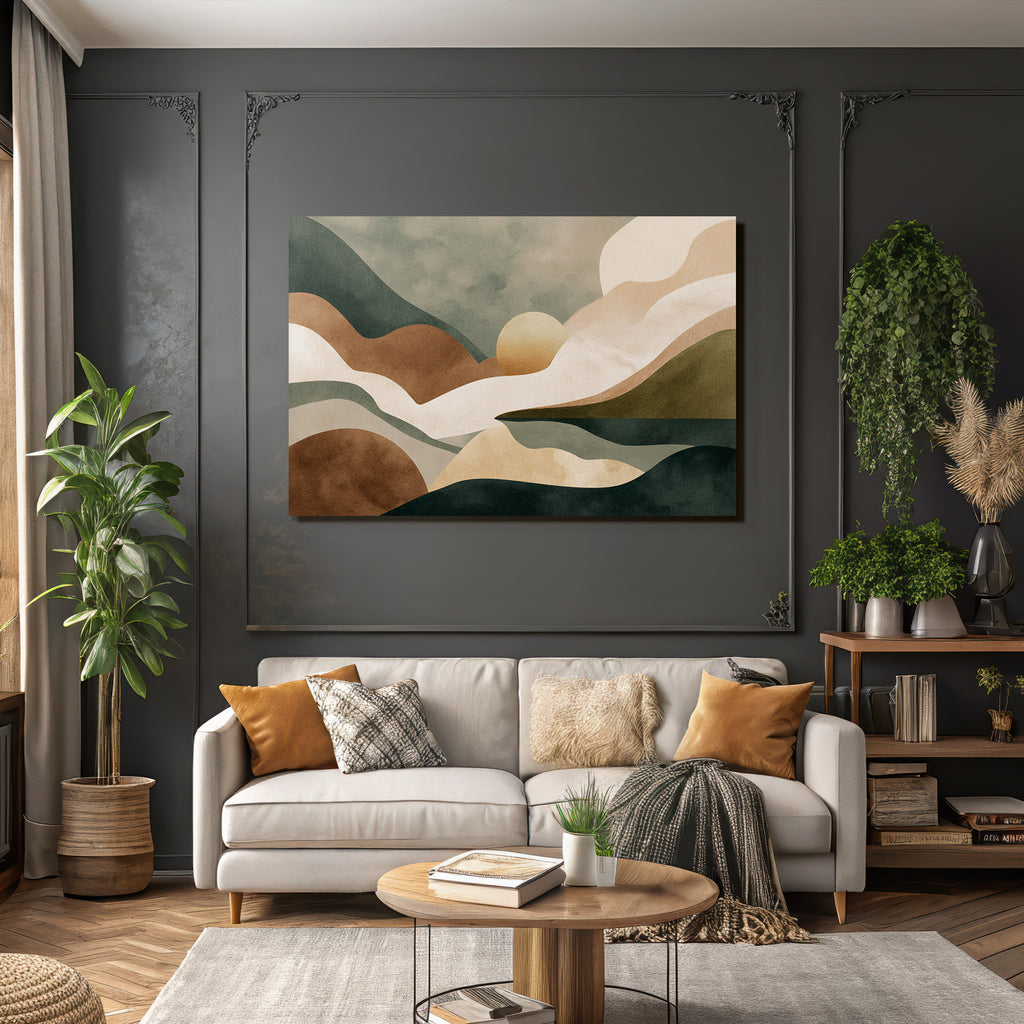 Abstract Illustration Wavy Forms Earthy Colors Landscapes Natural Elements