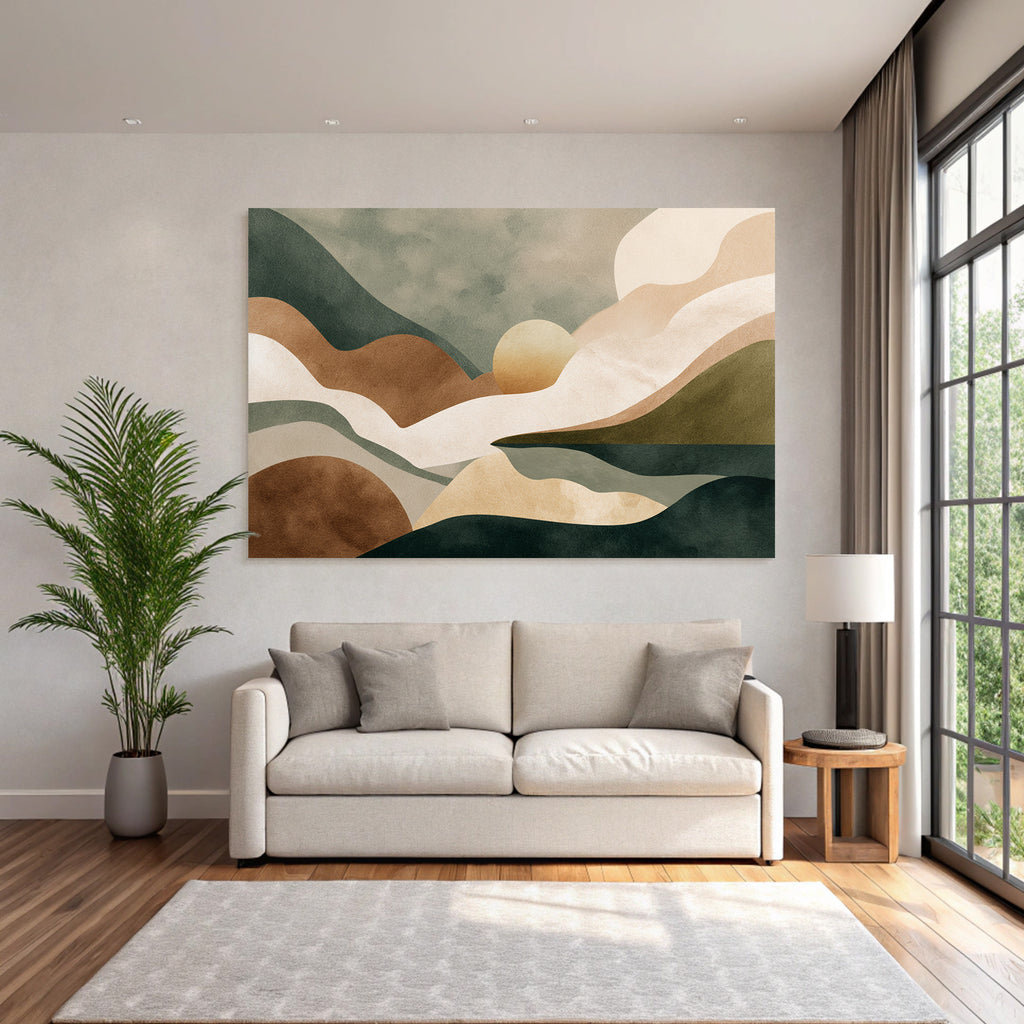 Abstract Illustration Wavy Forms Earthy Colors Landscapes Natural Elements
