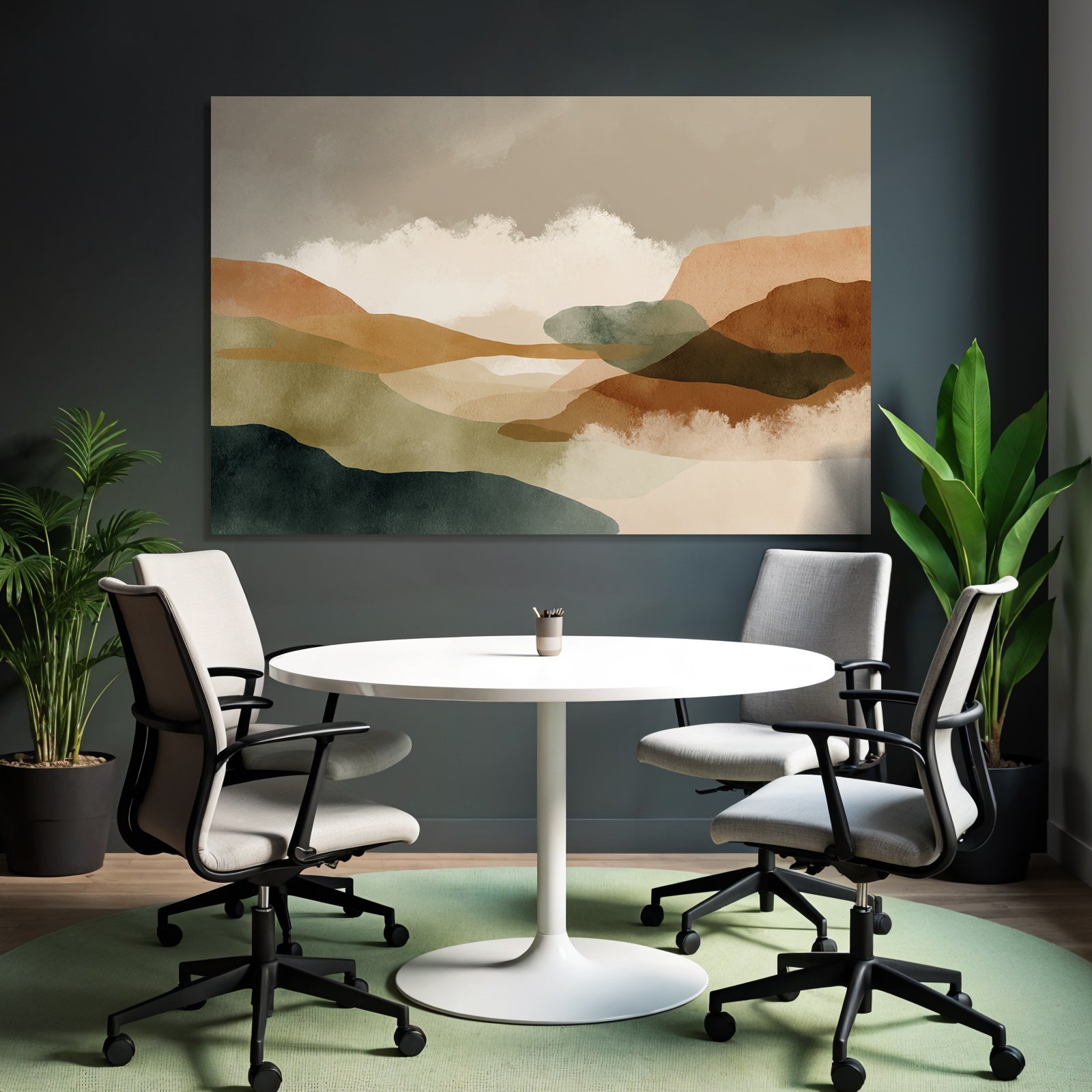 Abstract Landscape Illustration Soft Gradients Natural Colors Serene Outdoor Scene