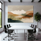 Abstract Landscape Illustration Soft Gradients Natural Colors Serene Outdoor Scene