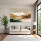 Abstract Landscape Illustration Soft Gradients Natural Colors Serene Outdoor Scene