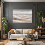 Abstract Landscape Soft Layers Neutral Tones Beige Cream Gray