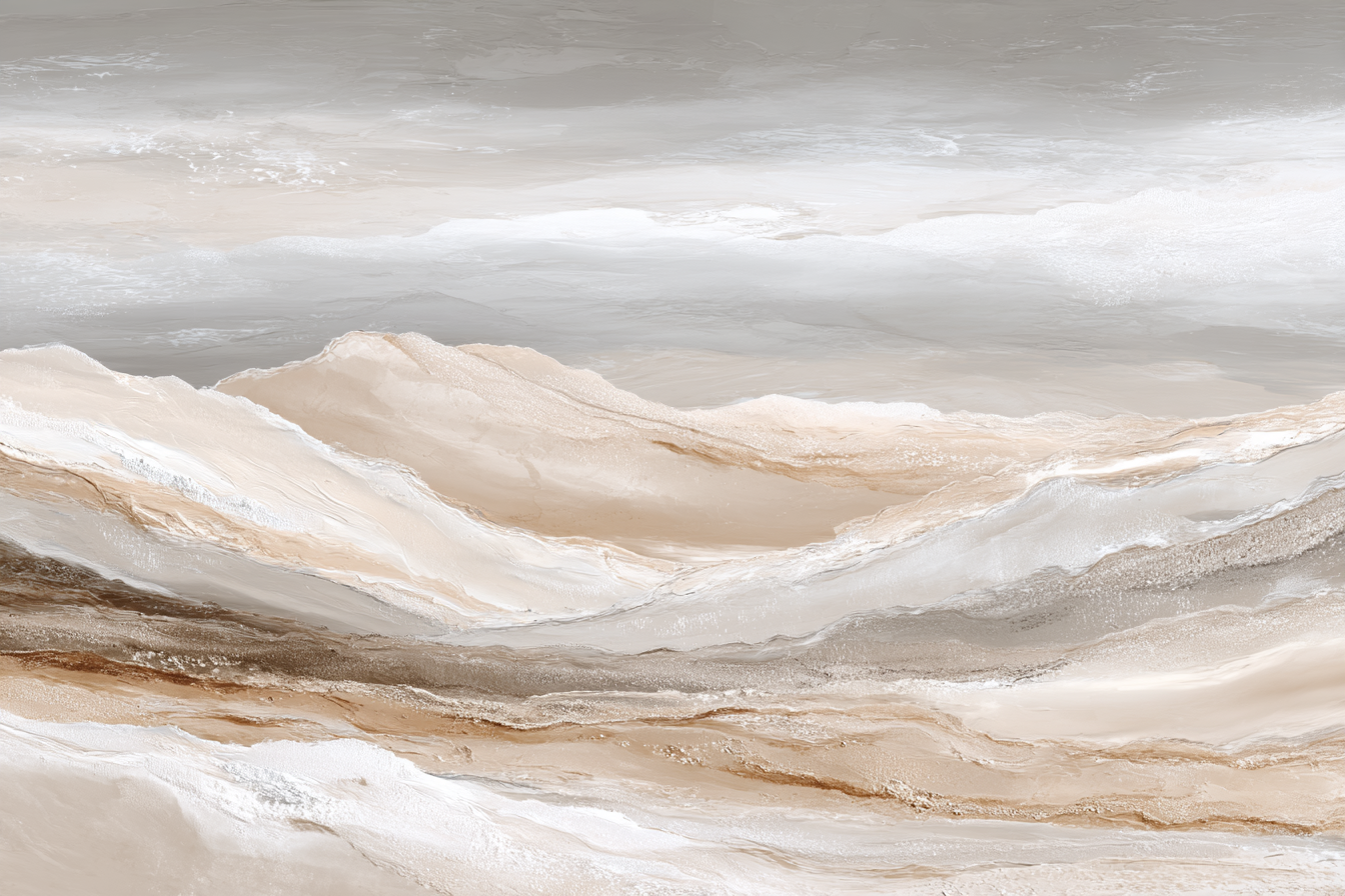 Abstract Landscape Soft Layers Neutral Tones Beige Cream Gray | Japandi | Einrichtungsstile