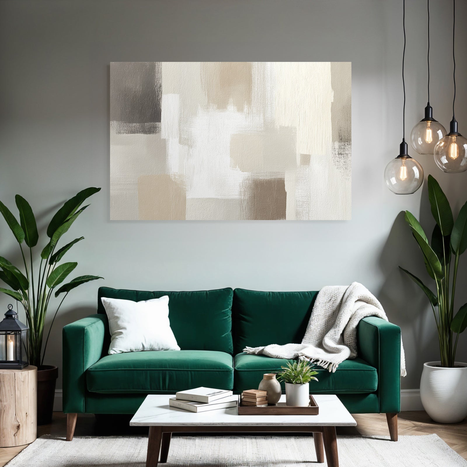 Abstract Painting Soft Neutral Colors Textured Style
