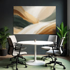 Abstract Painting Swirl Earthy Colors Brown Green