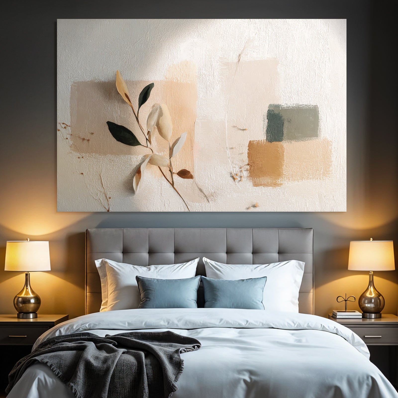 Abstract Shapes Dried Leaves Textured Background Muted Colors