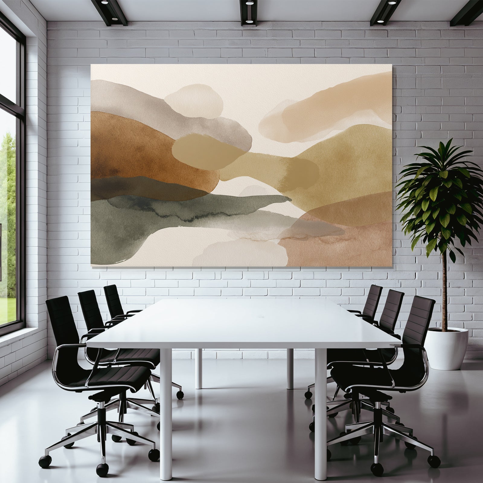 Abstract Watercolor Earthy Tones Ratio