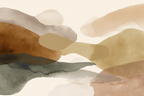 Abstract Watercolor Earthy Tones Ratio | Japandi | Einrichtungsstile
