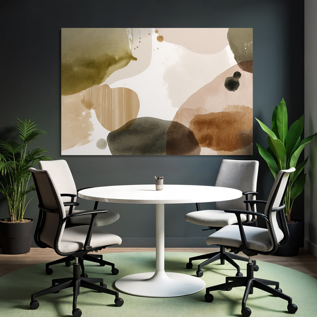 Abstract Watercolor Organic Shapes Earthy Tones